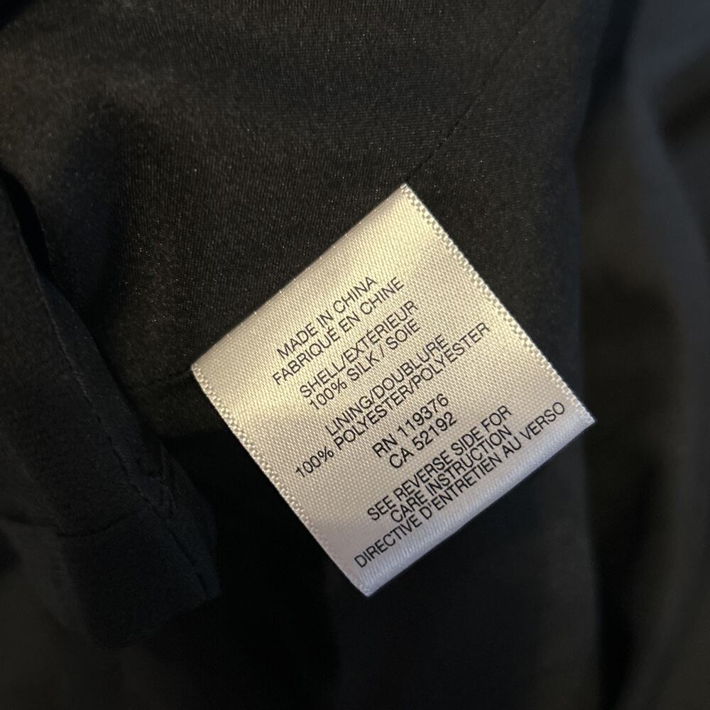 Helmut Lang Black Button Front Roll Tab Sleeve Shirt Dress XS Silk Quiet Luxury - Picture 11 of 11